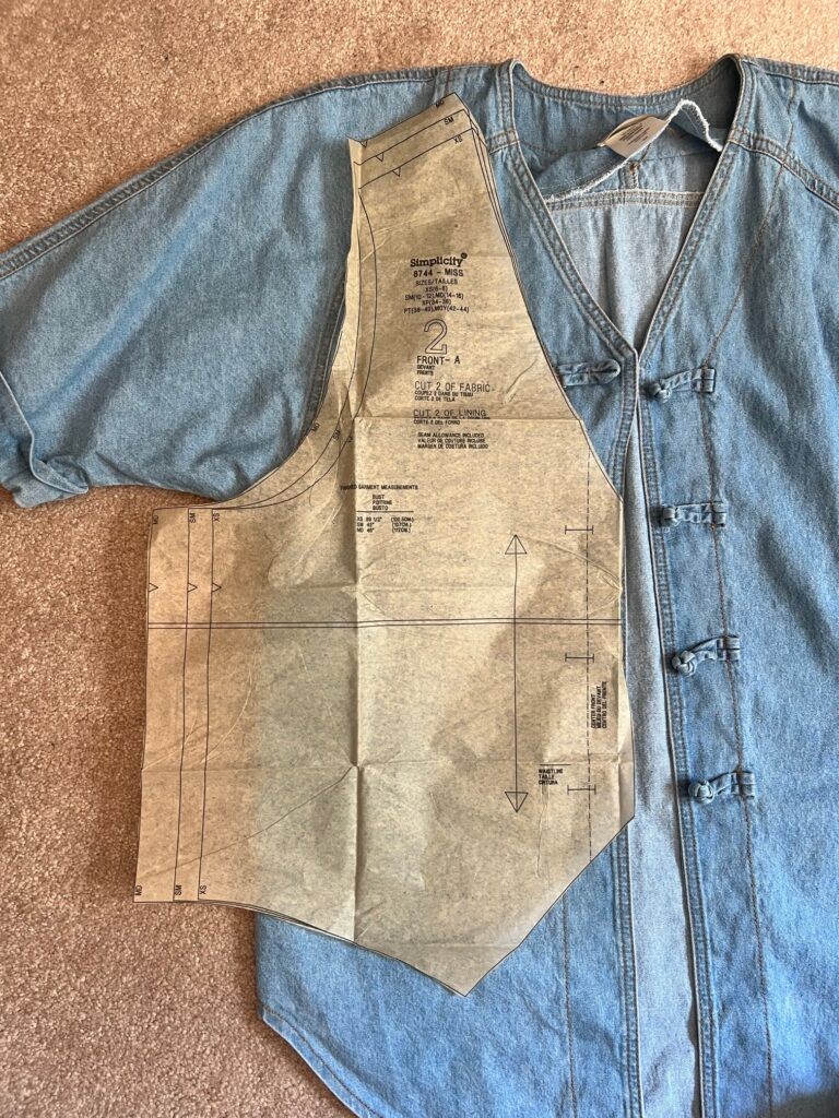 Denim cheap vest pattern