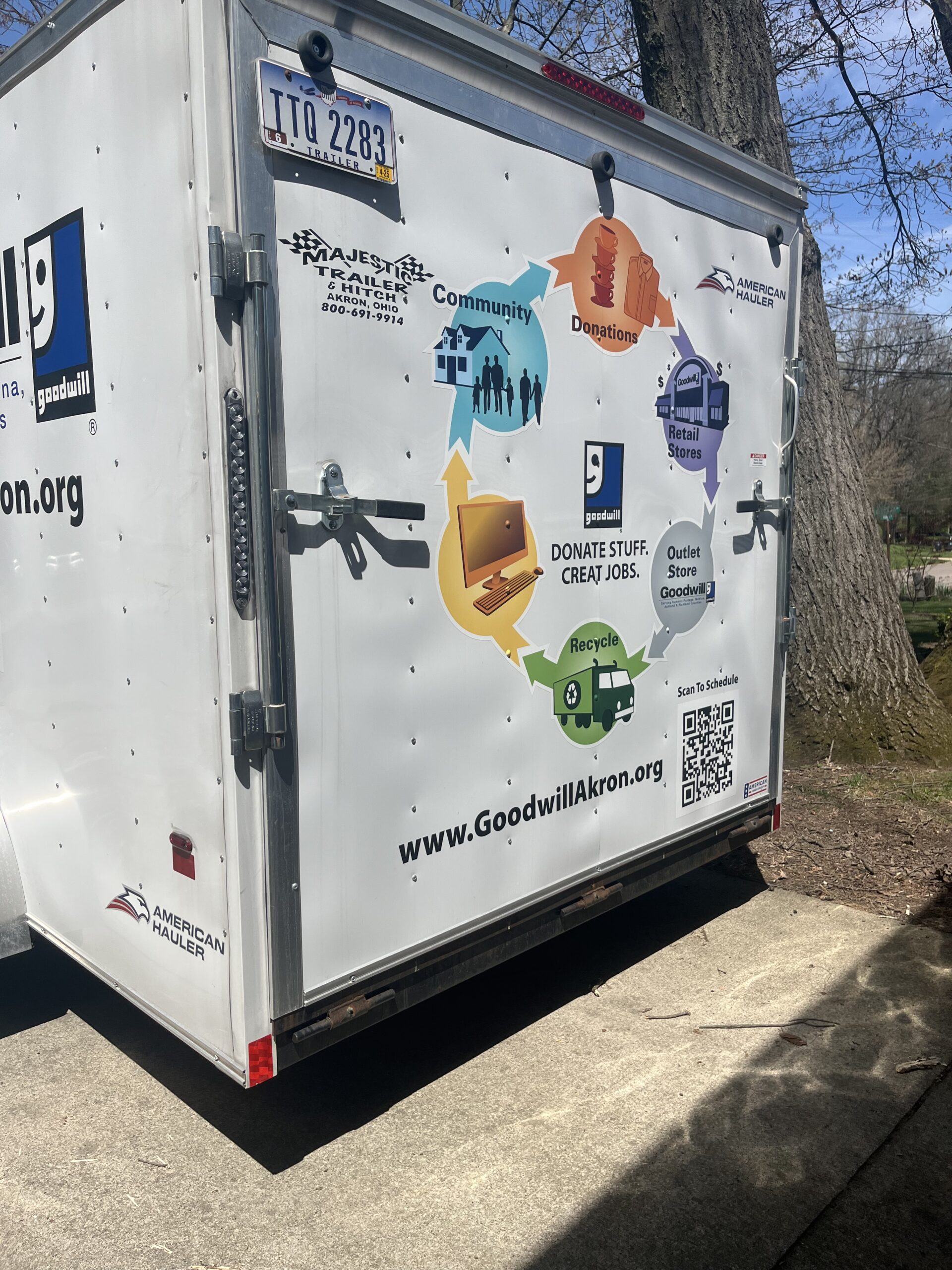 Mobile Donation Center trailer back photo