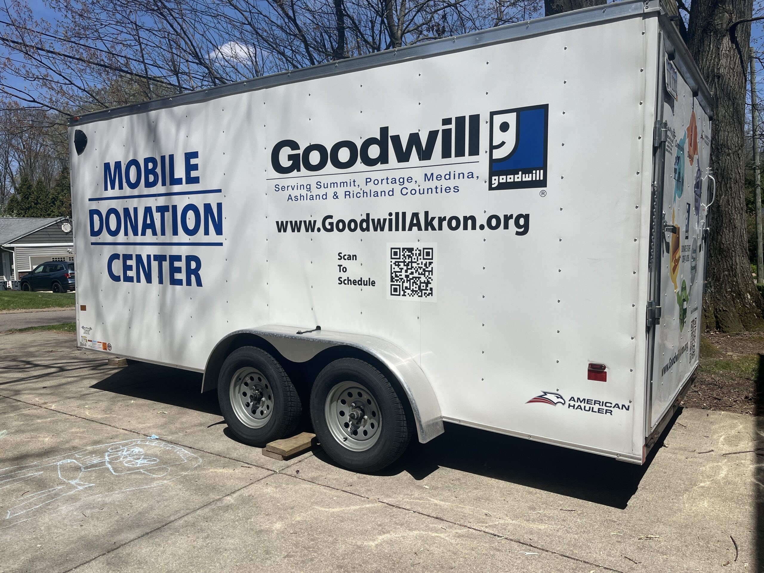 Mobile Donation Center trailer side photo