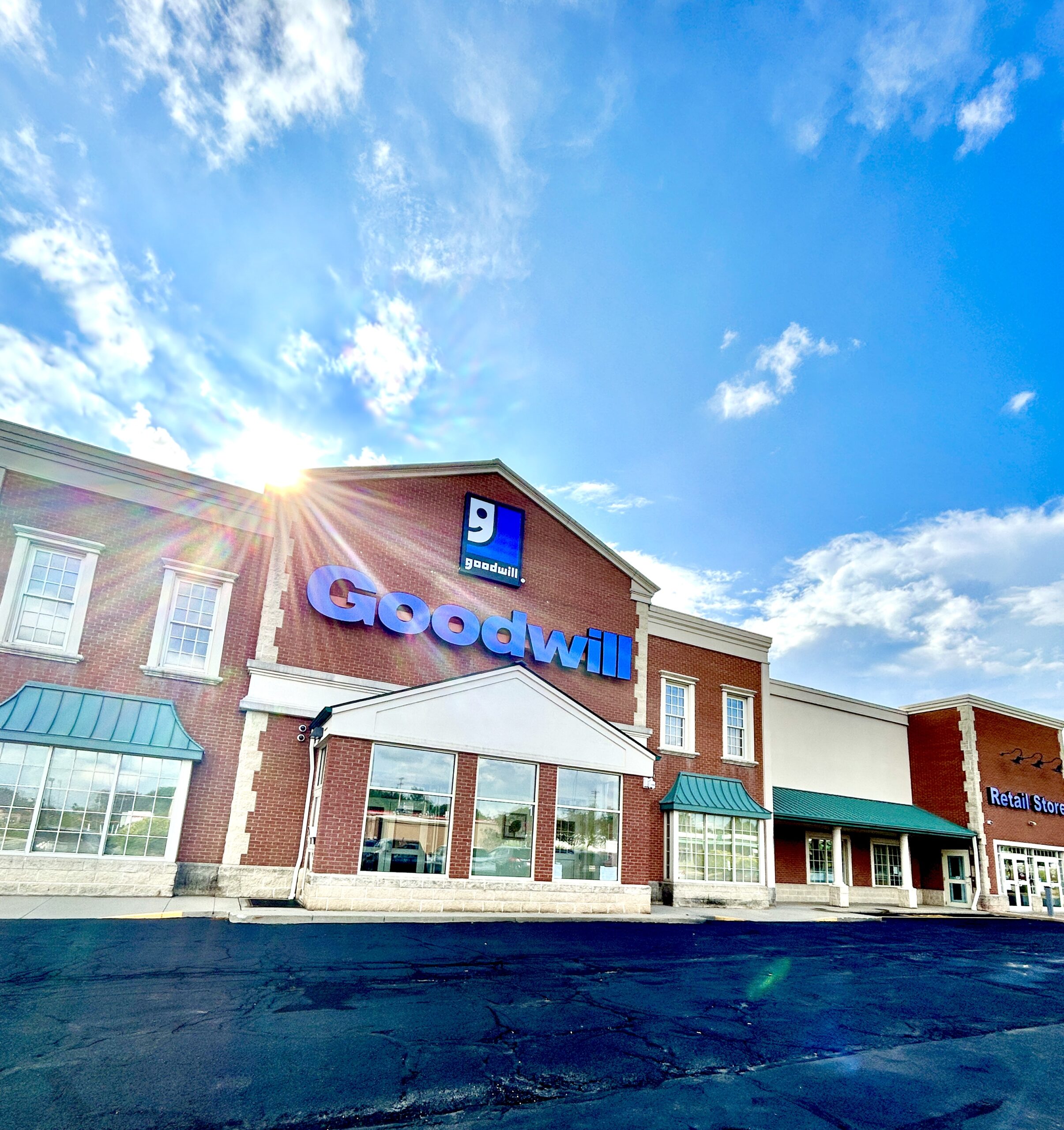 Outside of the Green Goodwill Retail Store.