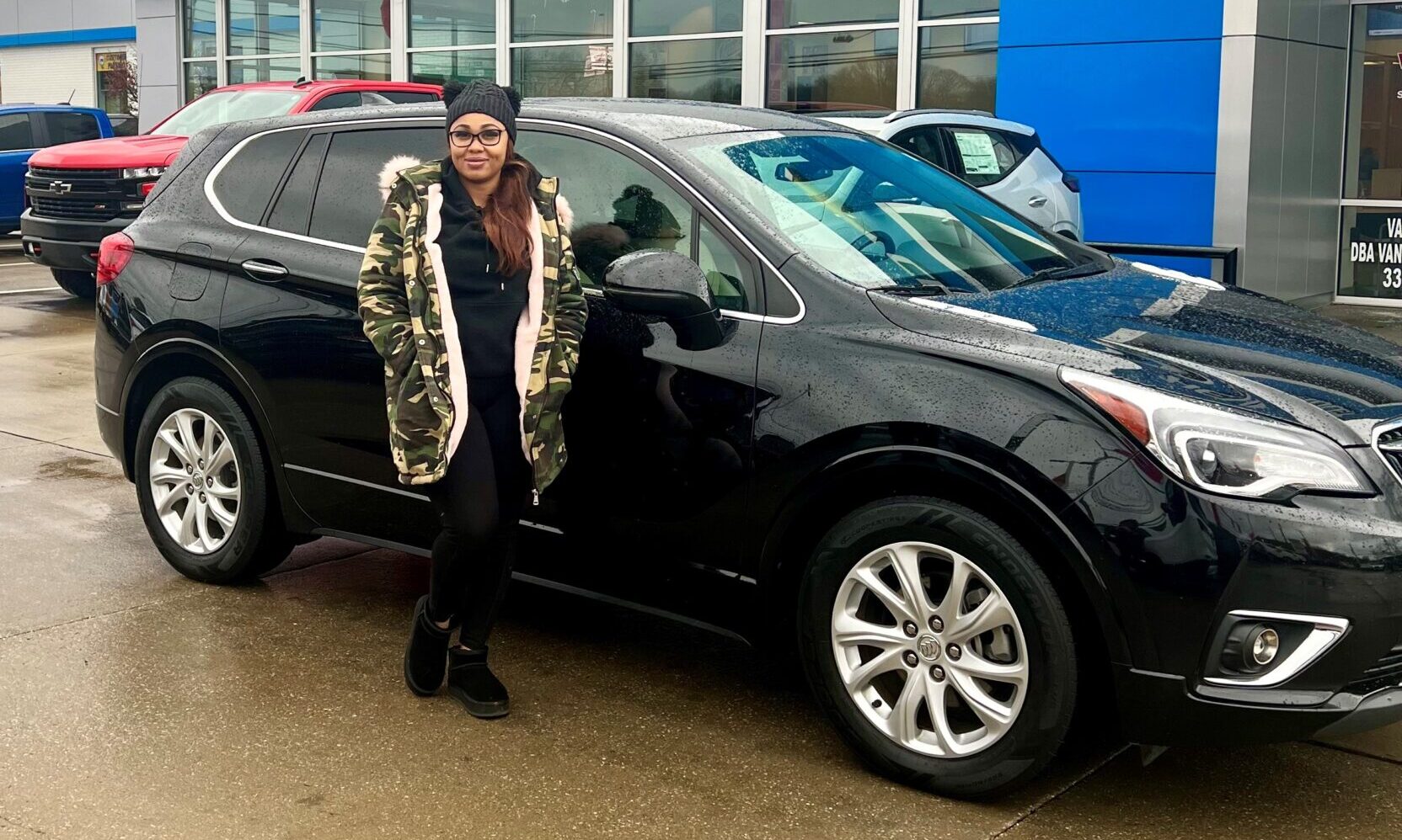 Photo of first recipient of the revolving auto loan