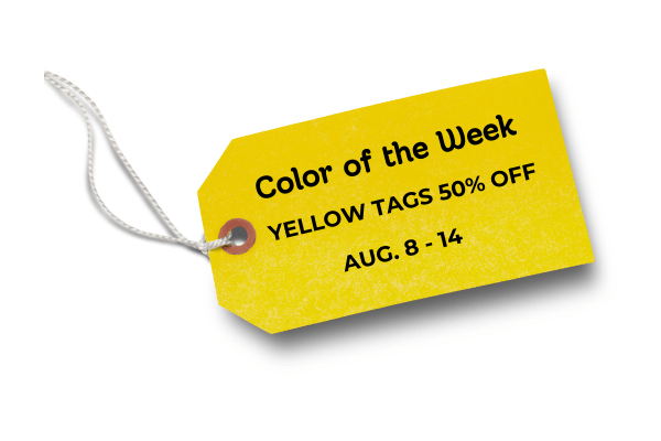 August 8th color of the week tag.
